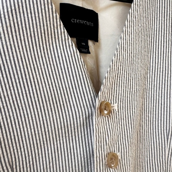 crewcuts j. Crew boys classic suit vest cotton seeksucker 10 - Picture 2 of 5